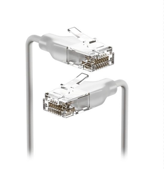 Patchcord UniFi Etherlighting de 30 cm (11.81 Pulgadas), hasta 10G / Soporta hasta PoE+++ / Conector RJ45 Transparente para Mejores Efectos de Luz