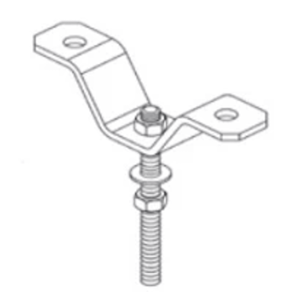 Clip U para fijar barra roscada de 1/2" (13 mm).