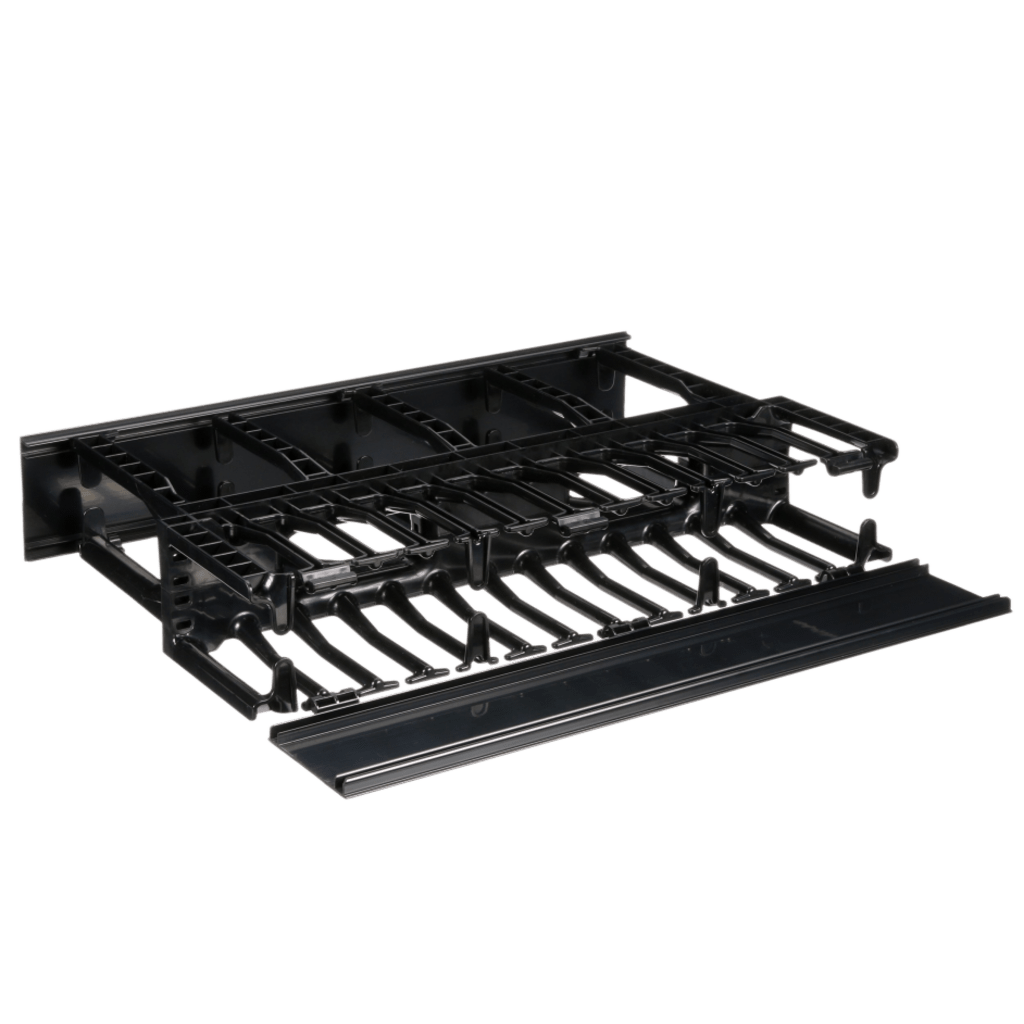 Organizador de Cables Horizontal NetManager de Alta Densidad, Doble (Frontal y Posterior), Para Rack de 19in, 2UR, Color Negro