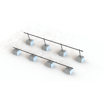 Sistema de Montaje Solar VEKTOR21 / Estructura Ajustable Aluminio AL6005-T5 / Patas Frontales y Ajustables / Ángulos 10°-30° / Torque 11-13 Nm