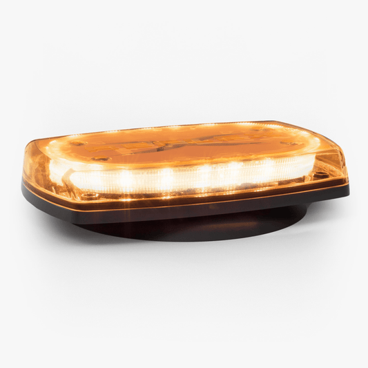 Mini torreta de 24 LED 10" Ámbar, Lente Ámbar , Imán y Encendedor de Vehículo
