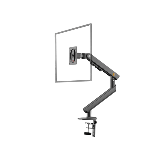 Brazo Ergonómico para Monitor / Soporte 17\"-32\" / Carga 2-7 kg / Ajuste de Tensión / Rotación ±90° / Instalación Abrazadera o Pasacables