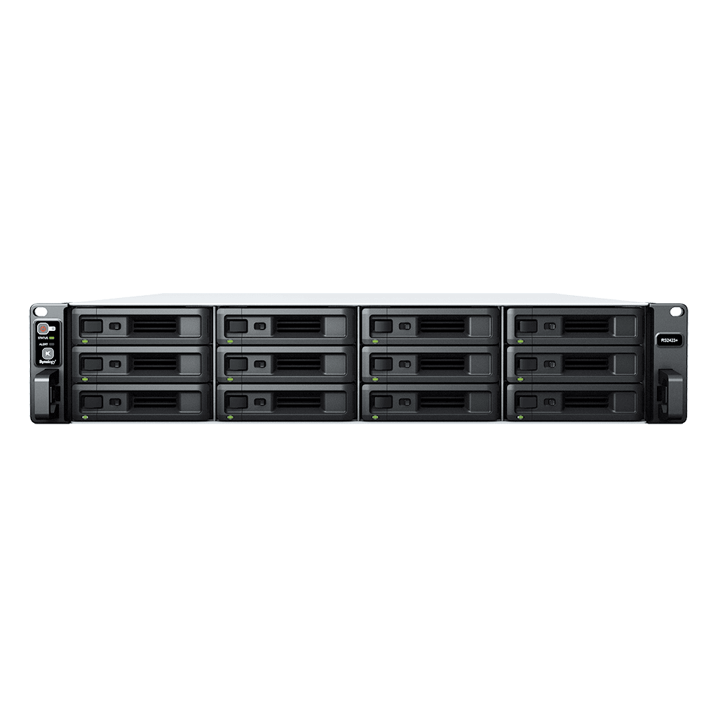 Servidor de Almacenamiento RackStation RS2423+ | 12 Bahías | 2U | Hasta 216 TB | Rendimiento 3,500/1,700 MB/s | Expansión a 432 TB | 10GbE | Fuentes