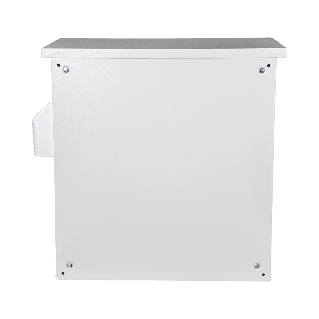 Gabinete Ventilado de Acero IP55 Uso en Exterior (593 x 609 x 399 mm) con Placa Trasera Interior Metálica y Compuerta Inferior Atornillable. Incluye