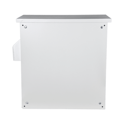 Gabinete Ventilado de Acero IP55 Uso en Exterior (593 x 609 x 399 mm) con Placa Trasera Interior Metálica y Compuerta Inferior Atornillable. Incluye