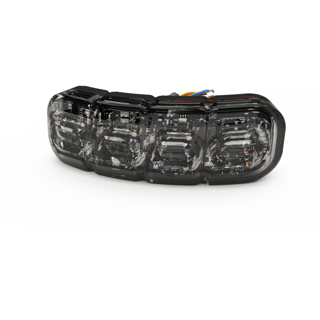 Luz Auxiliar Flexible UltraFlex 8 LED / Ámbar-Blanco / Lente Transparente / Montaje en Curva hasta 120° / 69 Patrones de Destello / SAE Class I y II