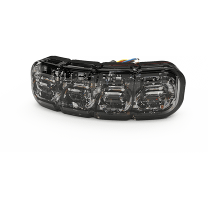 Luz Auxiliar Flexible UltraFlex 8 LED / Ámbar-Blanco / Lente Transparente / Montaje en Curva hasta 120° / 69 Patrones de Destello / SAE Class I y II