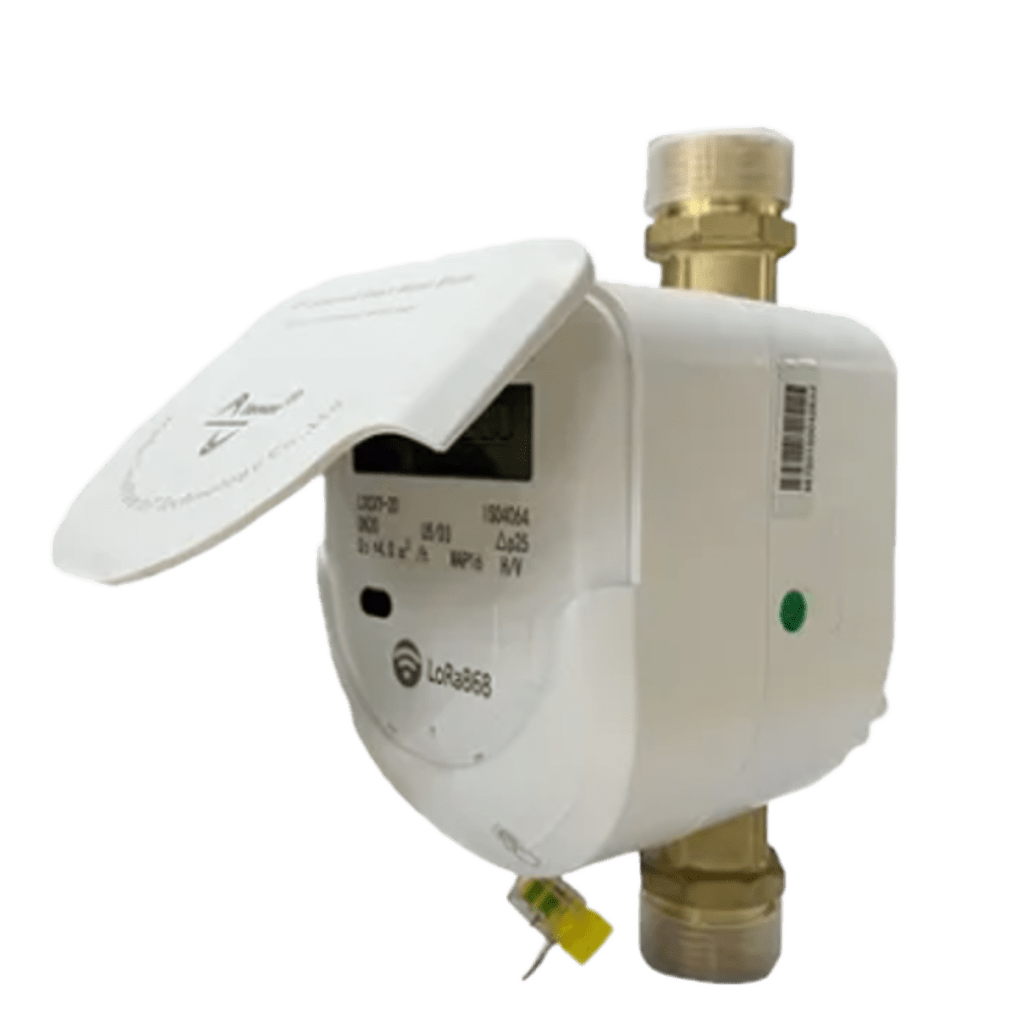 Medidor Ultrasónico de Agua LoRaWAN / 1 Pulgada / Smart Metering y Telemetría para BMS / Válvula Integrada / IP68 / Bidireccional / LCD 9 Dígitos