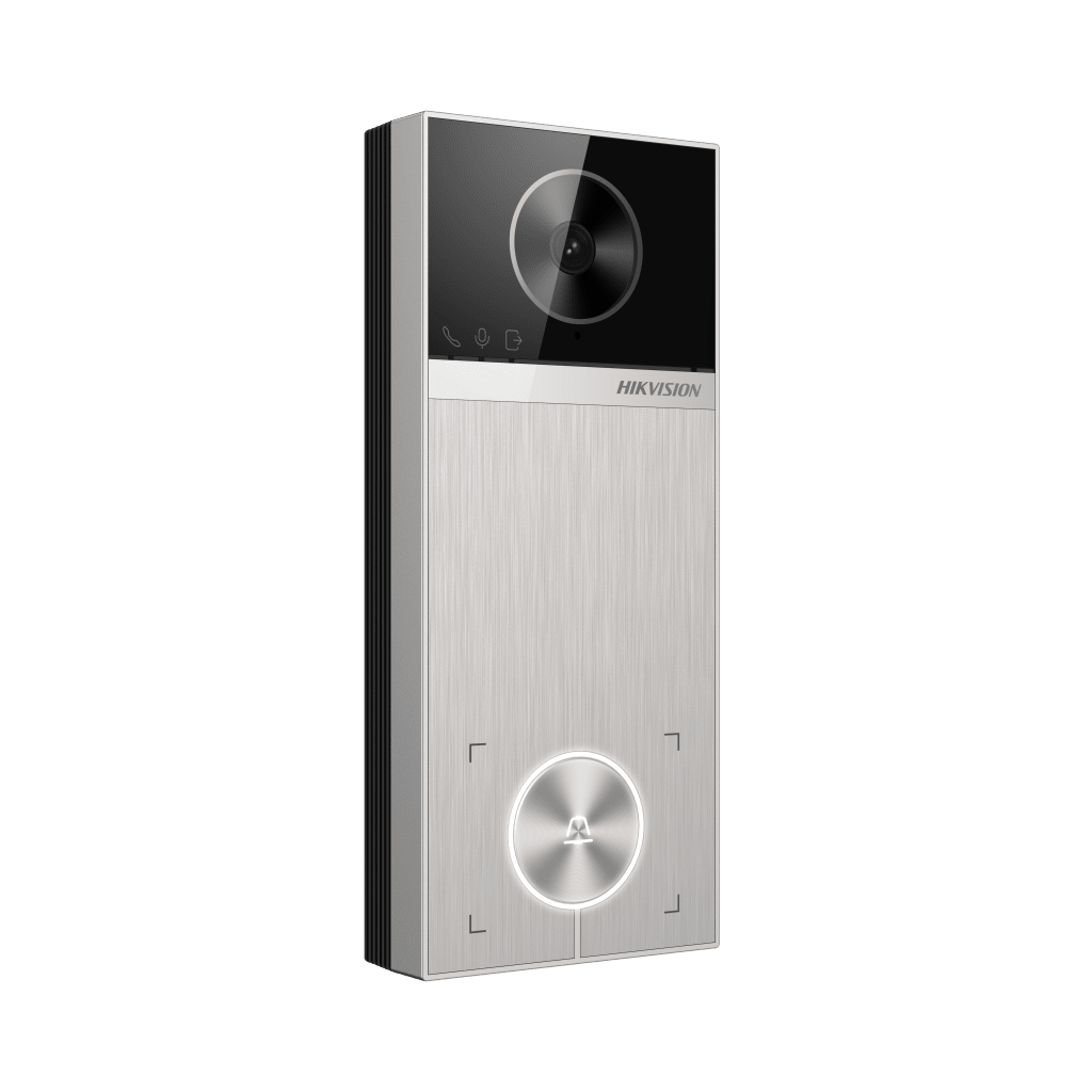 Videoportero TalkVu / 4 Megapixel / Ángulo de Visión 150° / Control de 2 Cerraduras / Desbloqueo por Tarjeta, Hik-Connect y Estación Interior / IP65