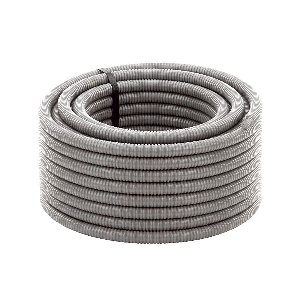 Tubo Flexible tipo Liquidtight de 3/4" (19 mm) / Acero + PVC / Rollo de 20 Metros.