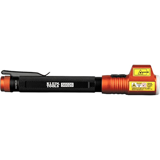 Minilinterna LED de Inspección con puntero láser / 70 Lúmenes / Láser Rojo Clase 3R / Cuerpo de Aluminio / Clip de Bolsillo Extraíble / Anillo que