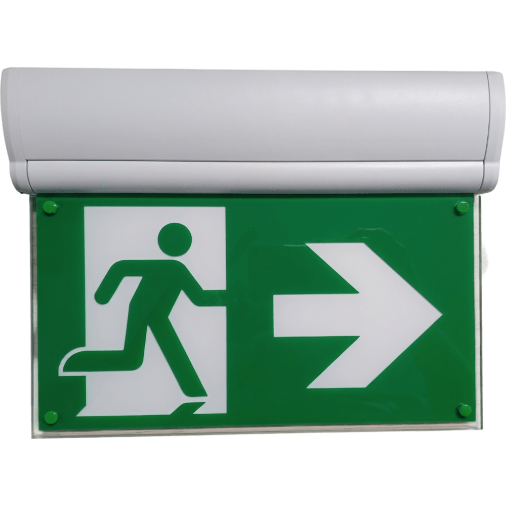 Luz de Señalización "Hombre corriendo" de Emergencia/ Tecnología LED de Iluminación Lateral / Voltaje Universal 120-347VAC / Batería LiFePO4 con 2