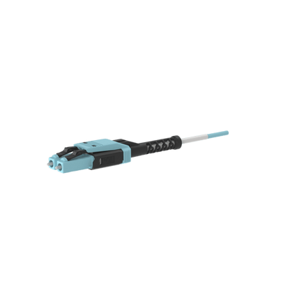Jumper de Fibra Óptica Multimodo 50/125 OM4, LC-LC Uniboot Duplex, LSZH, Color Aqua, 5 Metros