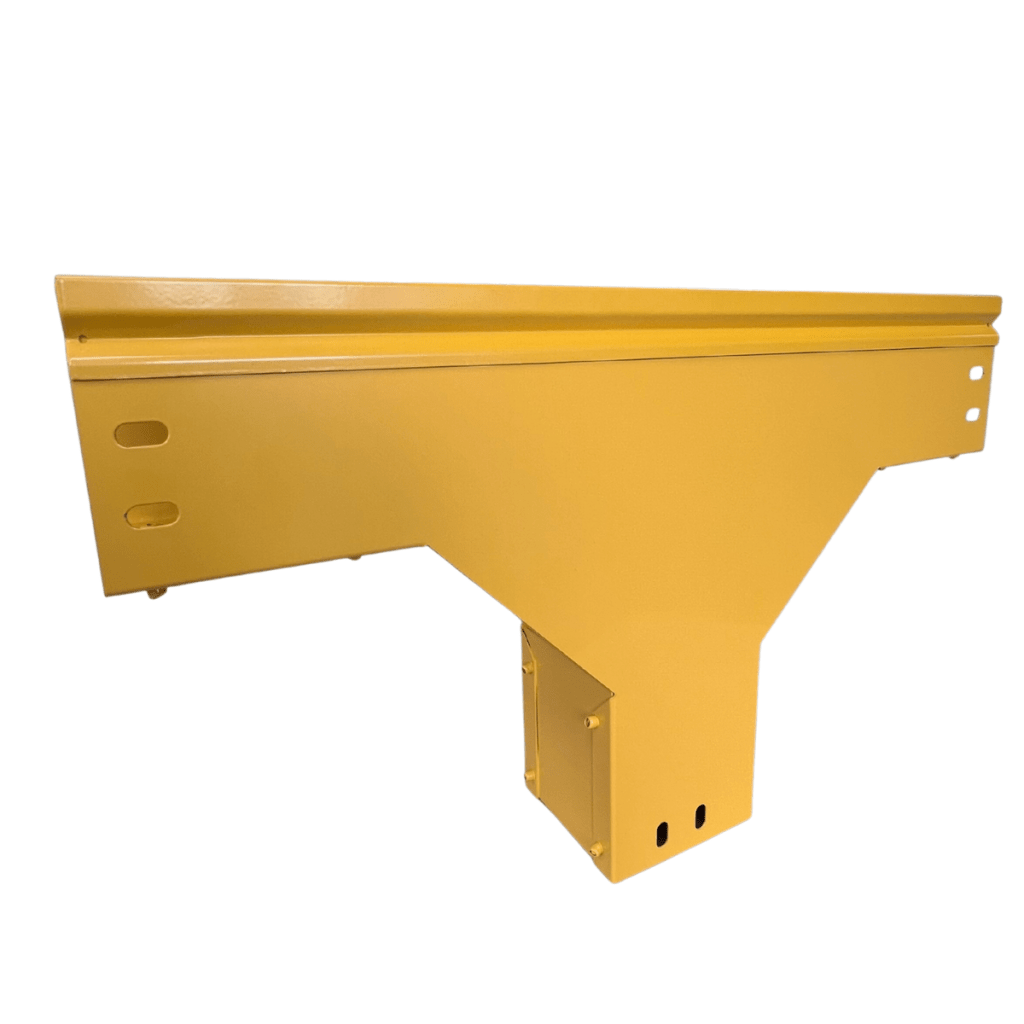CHFIBER T Vertical de Aluminio para Fibra Óptica, 4" de Peralte, 4" de Ancho y Radio de 8", con Pintura Epóxica Amarilla, Incluye Tapa, un Par de