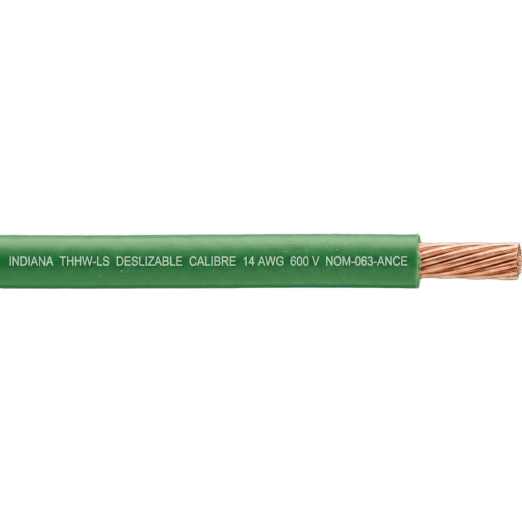 Cable THW-LS / Calibre 14 AWG / 19 Hilos / Color Verde / Bobina 100 m (328 ft)