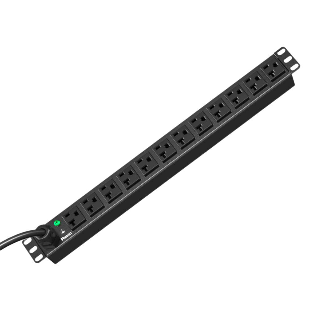 PDU ES2P Básico para Distribución de Energía, Enchufe de Entrada NEMA 5-15P, Con 12 Contactos NEMA 5-20R, Instalación Horizontal de 19in, 1UR, 15