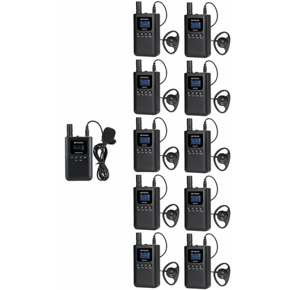 Kit para guía turístico de 1 transmisor y 10 receptores