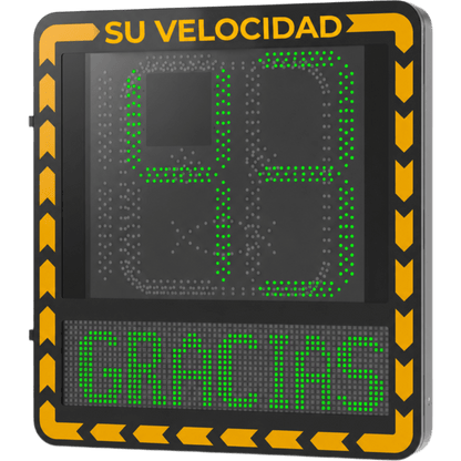 Radar Medidor de Velocidad / Pantalla LED / Detección en Tiempo Real / Rango de Detección de 100 Mts / Hasta 32 Objetivos Detectados / IP66 / Ethernet