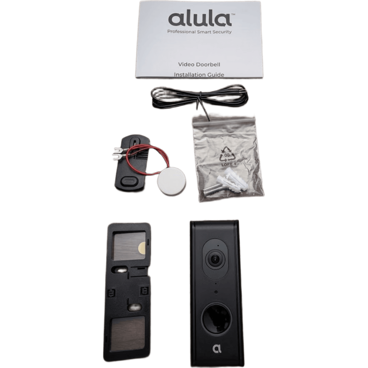 Videoportero IP ALULA / 1080P HD / 2MP / 140° Campo Visión / Visión Nocturna 4.9 m (16 ft) / Audio Bidireccional / IP55 / Wi-Fi 2.4GHz / Micro SD