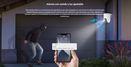 Cámara PT / 3 Megapixel / Lente 4 mm / Visión Nocturna a Color / 4G Multicarrier / Giro 360° / Audio de Dos Vías / Preset / Seguimiento inteligente