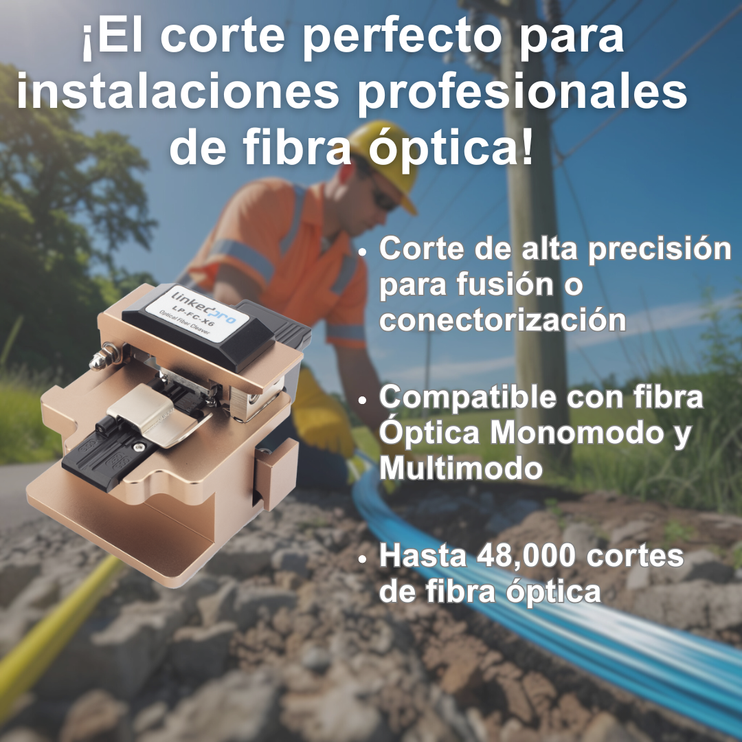 Cleaver (Cortadora de Precisión) para Fibra Óptica de 3 Pasos, Hasta 48,000 Cortes