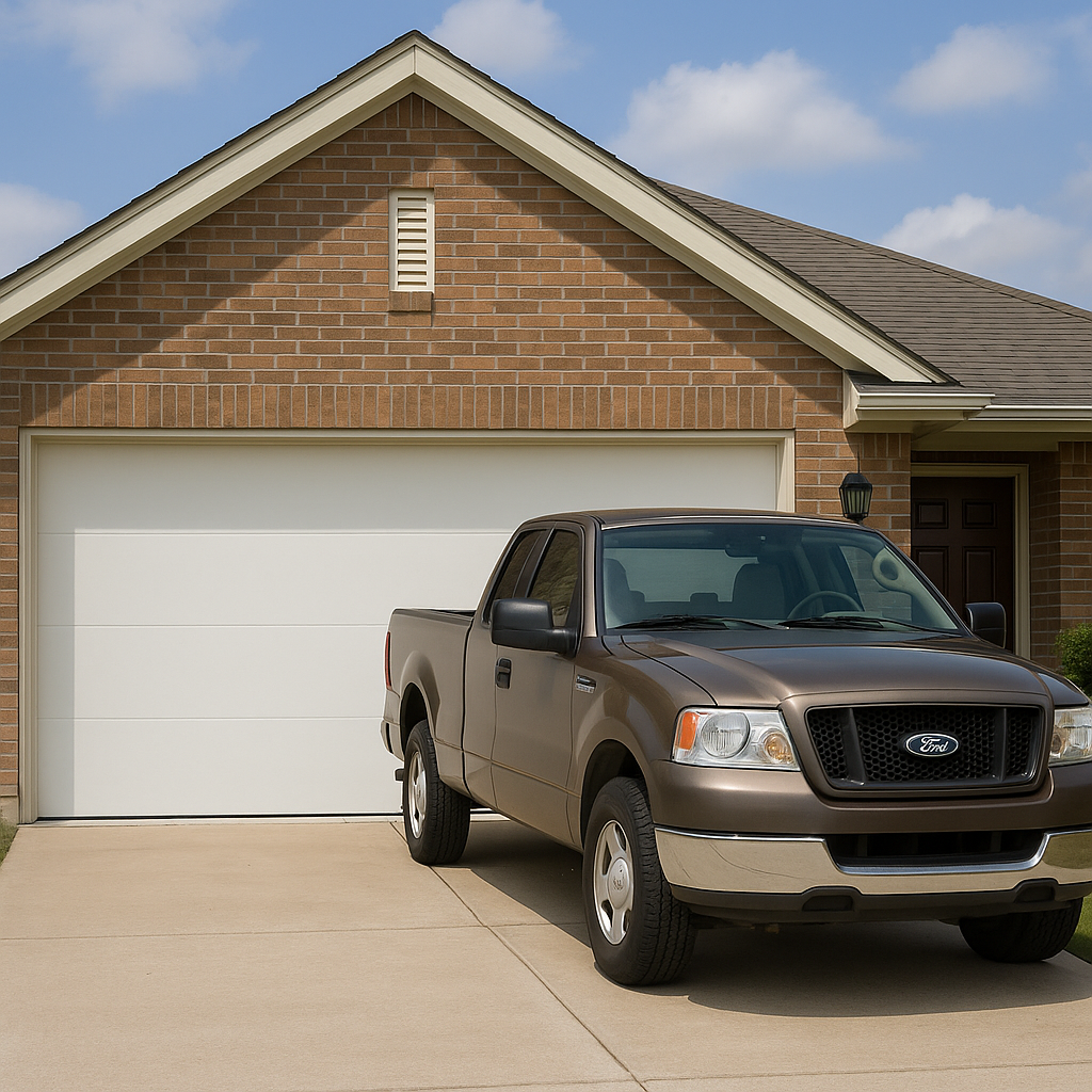 Puerta de Garage Seccional / 9×9 ft (2.74 × 2.74 m) / Panel Calibre 26 / Aislamiento Poliuretano 42 mm / 42 kg/m³ / Blanco / Estilo Americano