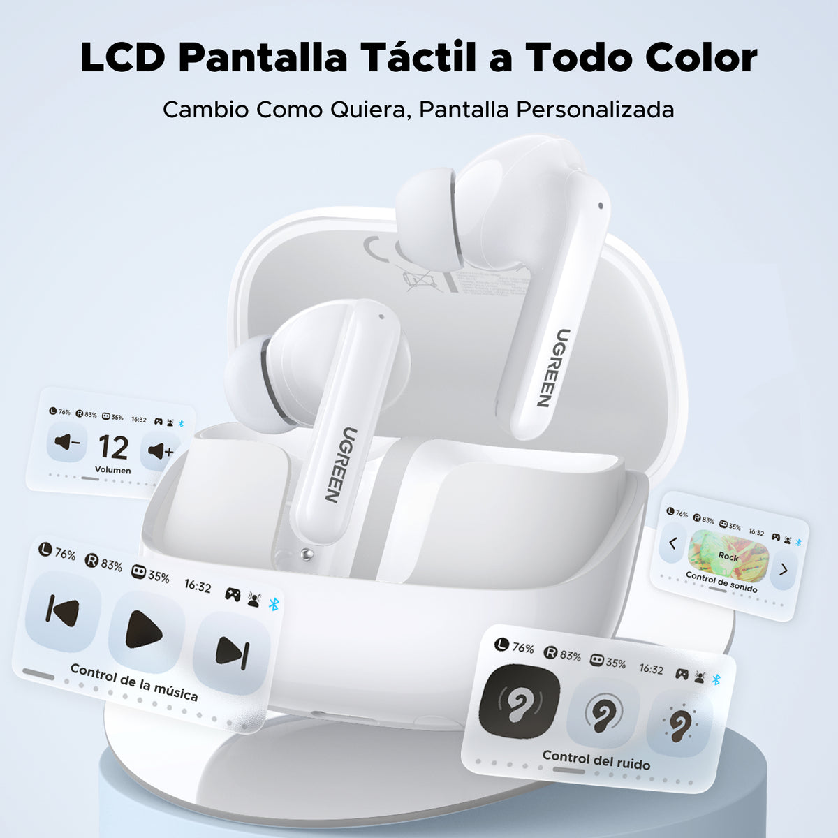 Auriculares Inalámbricos HiTune T6 Magic / Bluetooth 5.4 / Codec LDAC Hi-Res / Autonomía 6 Horas + 30 Horas con Estuche / USB-C / Cancelación de