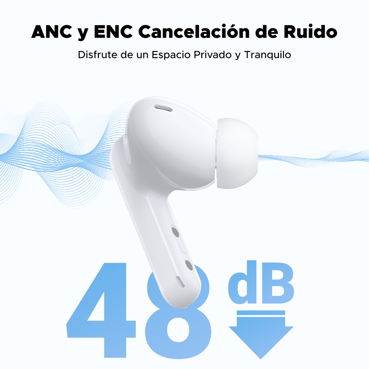 Auriculares Inalámbricos HiTune T6 Magic / Bluetooth 5.4 / Codec LDAC Hi-Res / Autonomía 6 Horas + 30 Horas con Estuche / USB-C / Cancelación de