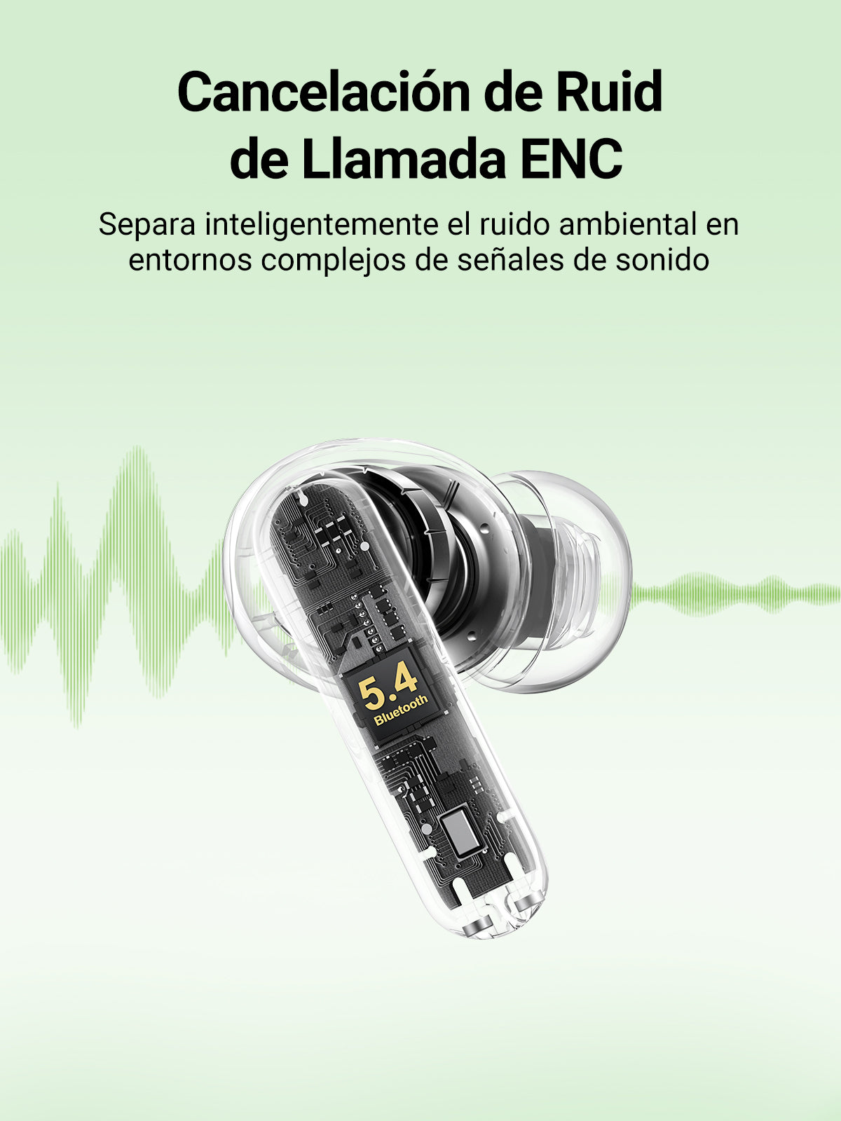 Auriculares True Wireless, Bluetooth 5.4, 10 mts Alcance, Batería 34 mAh + 440 mAh Estuche, 5.5 Horas Autonomía, USB-C, AAC/SBC