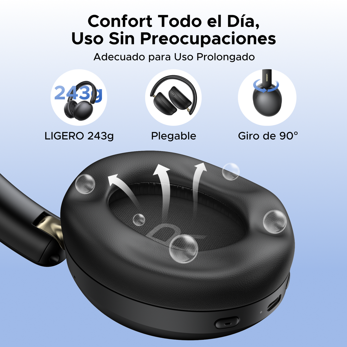 Auriculares HiTune Max2 / Bluetooth 5.4 / Latencia Ultra Baja 0.06s / Autonomía 80 Horas / Carga Rápida 5 Minutos para 5 Horas / Codecs AAC-SBC