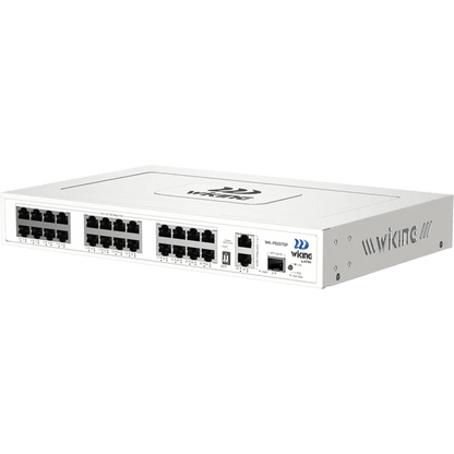 Switch no administrable PoE WI-TEK /24 Puertos 10/100 Mbps PoE af/at / 2 Puertos Uplink Gigabit / 1 Ranura SFP 1000 Mbps / Presupuesto 270 W / Puerto