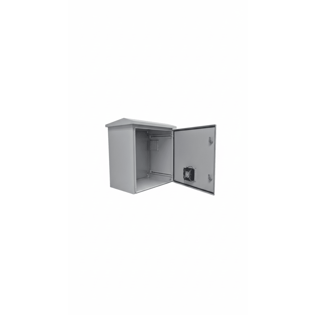 Gabinete Ventilado de Acero IP55 Uso en Exterior (593 x 609 x 399 mm) con Placa Trasera Interior Metálica y Compuerta Inferior Atornillable. Incluye
