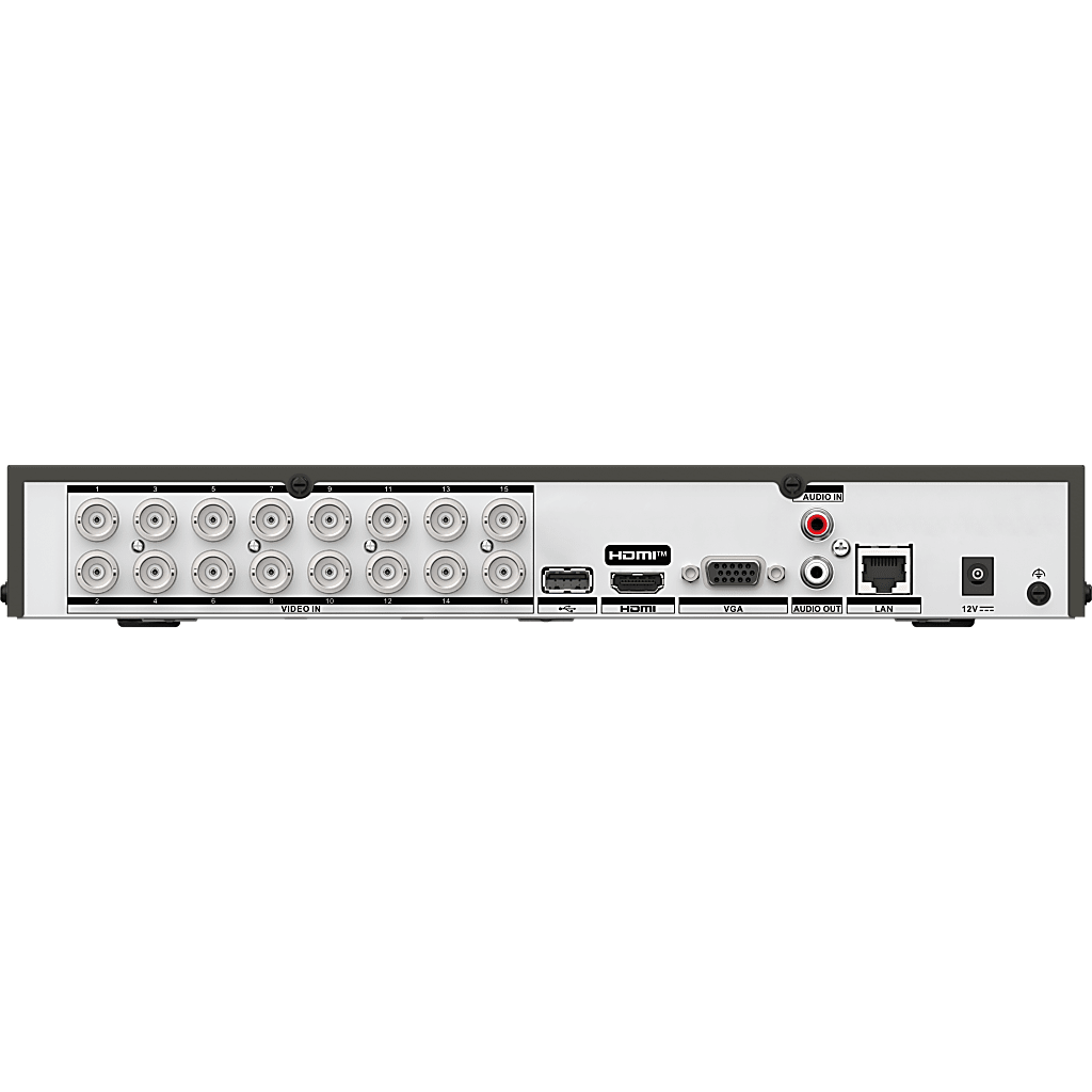 DVR 16 Canales TURBOHD + 16 Canales IP / 8 Megapixel (4K) / Audio Bidireccional / GUANLAN / Reconocimiento Facial / ACUSEARCH / 2 Bahias de Disco