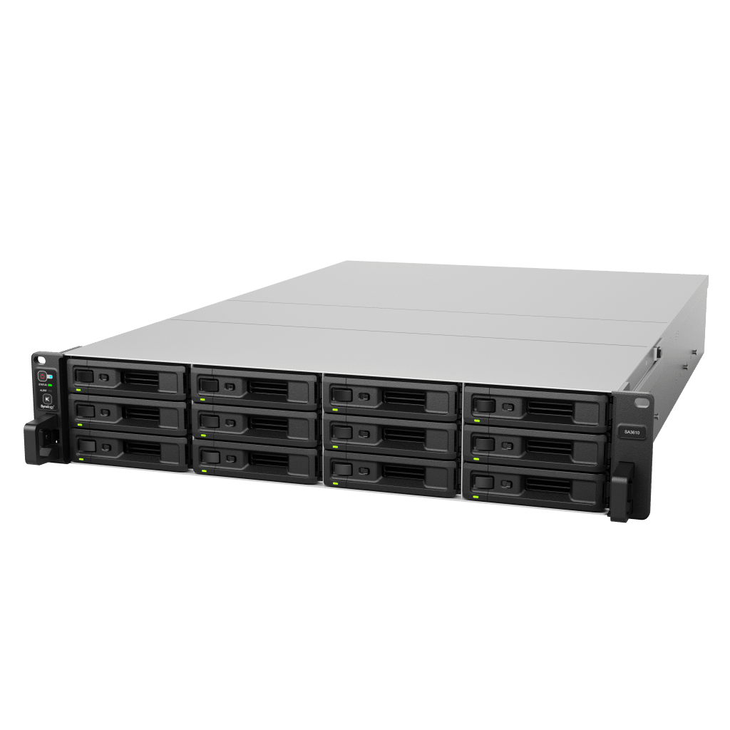 Servidor de Almacenamiento Synology SA3610 | Alta Escalabilidad | 12 Bahías | Hasta 1.728 PB de Capacidad | 6,200/3,000 MB/s Lectura/Escritura |