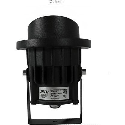 Luminario LED Tipo Estaca / COB / 12W / 110-240V~ 60Hz / IP65 / 2700 K Luz Cálida / Ángulo de Luz 36° / Cabeza Ajustable 45° a 85° / Aleación de