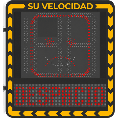 Radar Medidor de Velocidad / Pantalla LED / Detección en Tiempo Real / Rango de Detección de 100 Mts / Hasta 32 Objetivos Detectados / IP66 / Ethernet