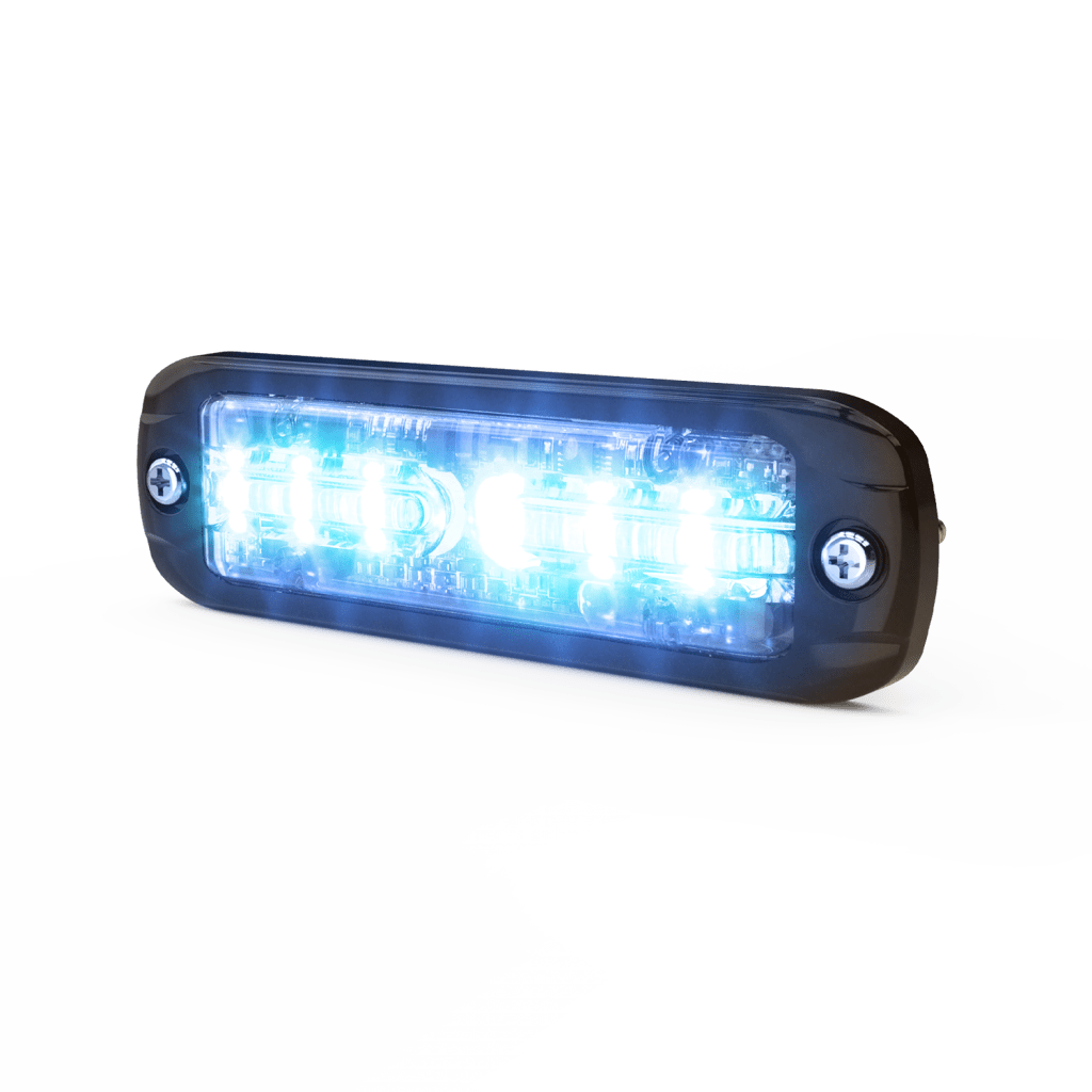 Luz Auxiliar de 18 LEDS, Tricolor Rojo/Azul/Blanco, Lente transparente