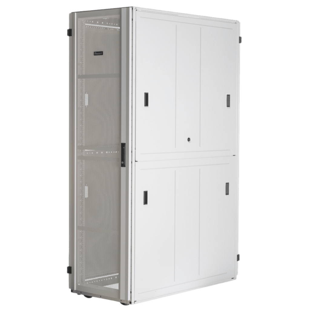 Gabinete FlexFusion™ XGL (Light) para Centros de Datos, 48 UR, 600 mm de Ancho, 1200 mm de Profundidad, Fabricado en Acero, Color Blanco
