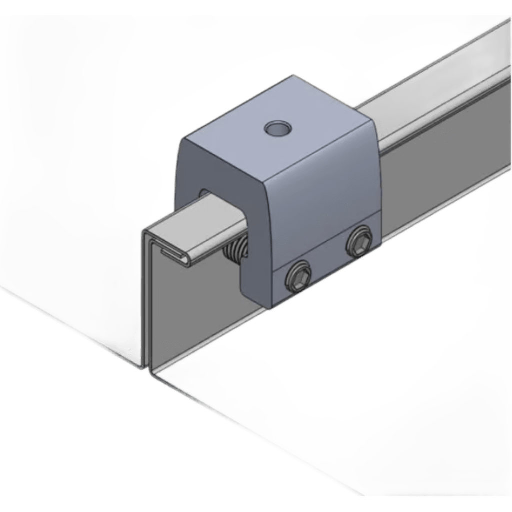 Clamp de Sujeción para Paneles Solares / M2 Clamp V2 / Aluminio Serie 6000 / Sin Perforaciones / Lámina Engargolada / 187 g / Tornillos Acero