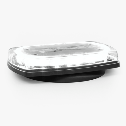 Mini torreta de 48 LED 10 Pulgadas, Ambar/Claro, Lente Transparente, Montaje Con Iman Y Conexion Para Encendedor De Vehiculo