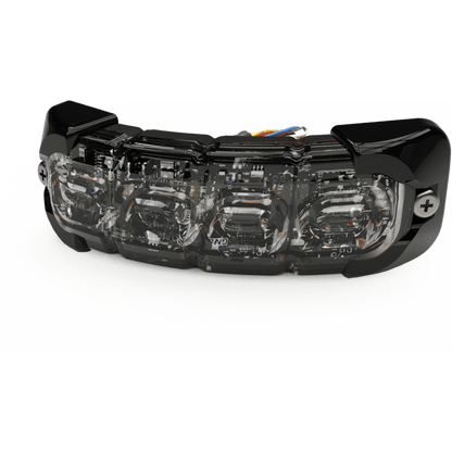 Luz Auxiliar Flexible UltraFlex 8 LED / Ámbar-Blanco / Lente Transparente / Montaje en Curva hasta 120° / 69 Patrones de Destello / SAE Class I y II