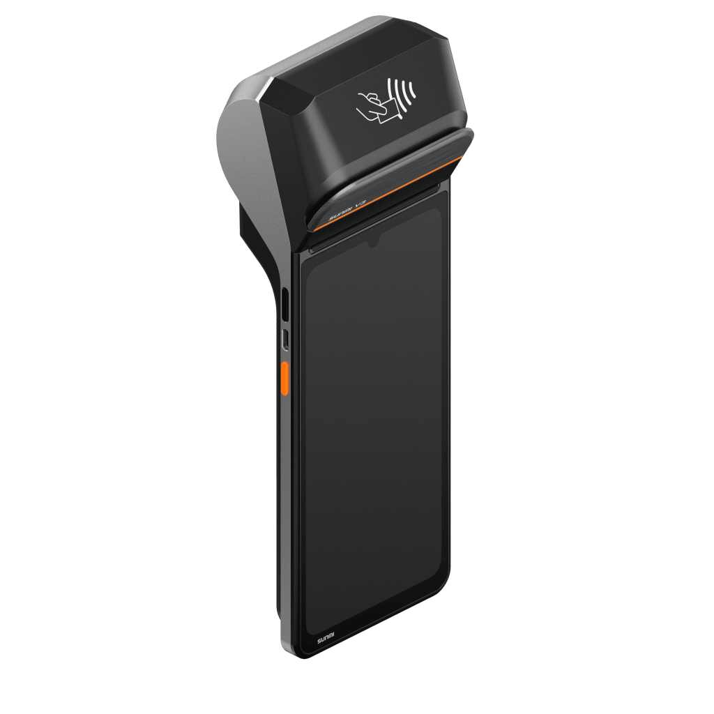 Terminal Móvil Inteligente SUNMI V3 / Pantalla HD+ 6.75" / Procesador Qualcomm Hexa-Core / Impresora Térmica 58 mm / Escáner Láser 2D / NFC SoftPOS