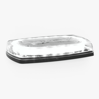 Mini torreta de 48 LED 10 Pulgadas, Ambar/Claro, Lente Transparente, Montaje Permamente Y Conexión Por Cableado