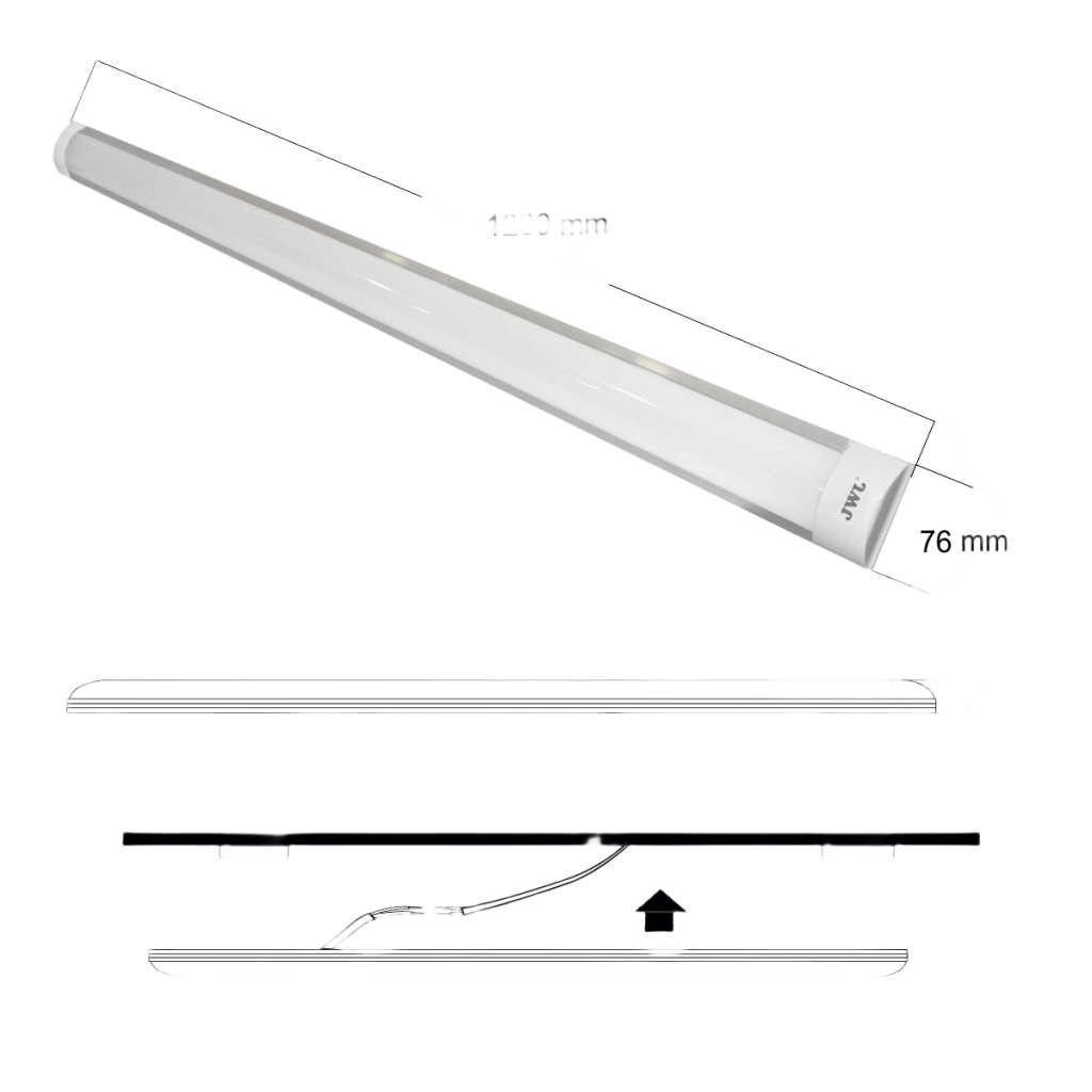Regleta LED Slim de 40W/ Color de Luz Blanca / 100 - 240 Vca~ 50/60Hz / Ángulo de Luz de 120°.