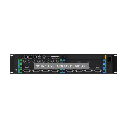 Chassis Controlador de Video Wall / 6 Slots / 2U Rack / 4K Ultra HD / Hot-Swappable / Touch LCD 4.5" / Genlock Sync / 8 Videowalls / 128 Escenas