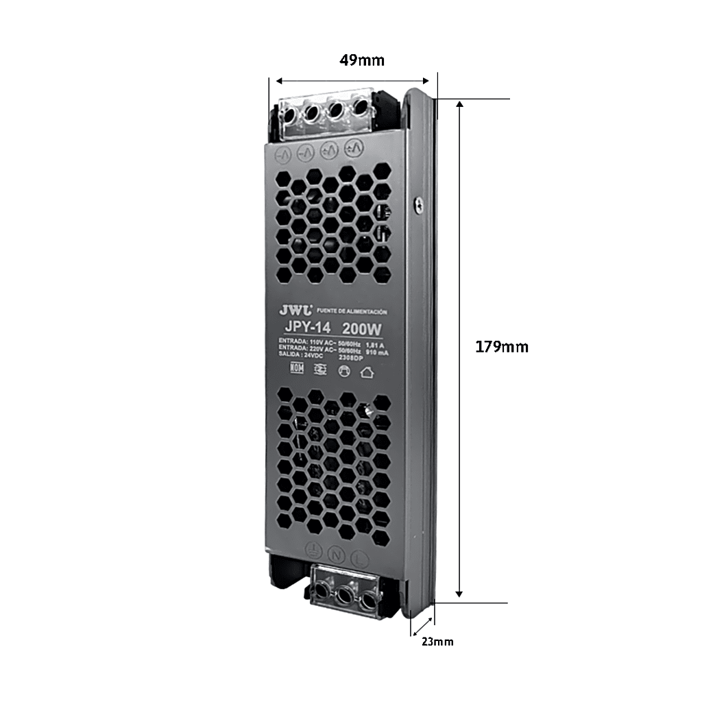 Fuente para Tira LED de 5 metros de 24 VDC / Capacidad 200 W