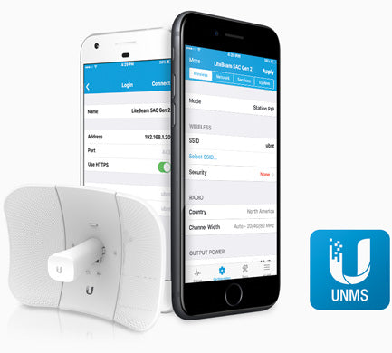 LiteBeam 2x2 MIMO airMAX AC Long Range CPE hasta 450 Mbps, 5 GHz (5150 - 5875 MHz) con antena integrada de 26 dBi