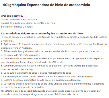 Maquina Expendedora COMBO de 140Kg al dia de Hielo Nuevo diseño con embolsado Semiautomático, Filtro, Pantalla, sistema remoto android y sistema de configuracion local Acepta monedas, billetes, Tarjeta de credito