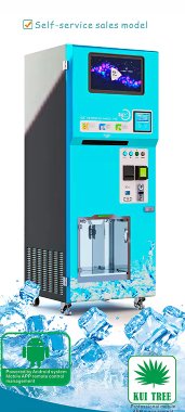 Maquina Expendedora COMBO de 140Kg al dia de Hielo Nuevo diseño con embolsado Semiautomático, Filtro, Pantalla, sistema remoto android y sistema de configuracion local Acepta monedas, billetes, Tarjeta de credito