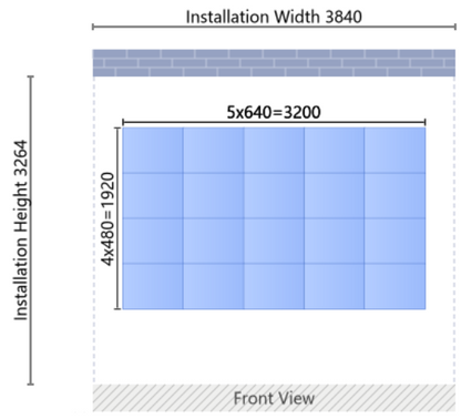 Kit Videowall LED HD (1280 x 768) / Pitch 2.5 SMD / 3.20 x 1.92 metros / Diagonal 147" / Entrada HDMI
